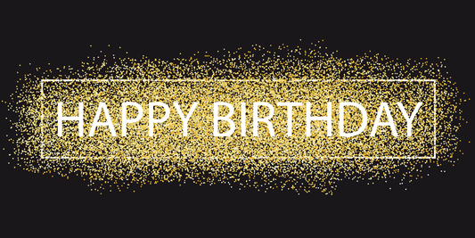 Happy Birthday - Gold Glitter Banner