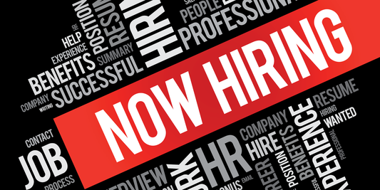 Now Hiring Banner - Diagonal Red Stripe